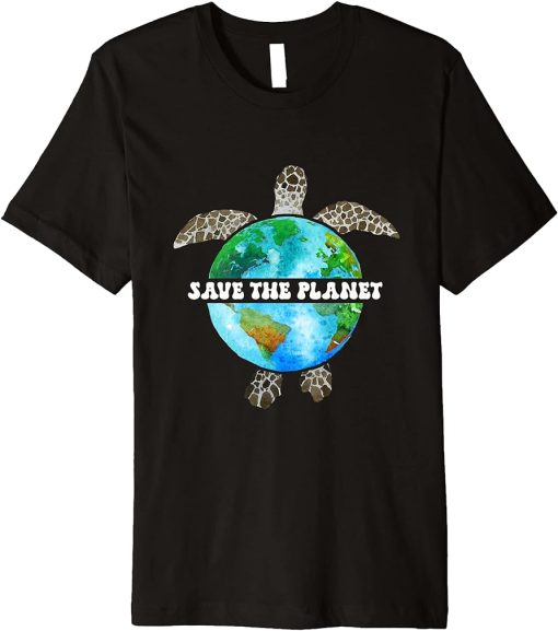 Earth Day Save The Planet Environment Turtle Recycle Ocean Premium T-Shirt