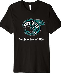 San Juan Island WA Native American Tribal Orca Killer Whale Premium T-Shirt