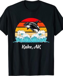 Vintage Kake AK Distressed Orca Killer Whale Art T-Shirt